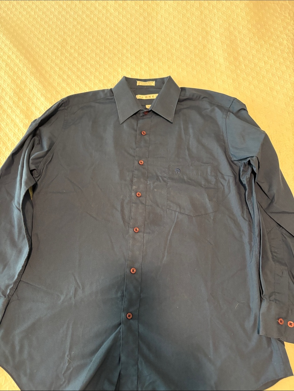Etienne Aigner Dark Navy Long-Sleeve Dress Shirt